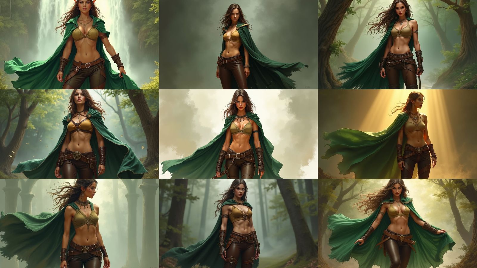 Female Half-Elf Ranger in Forest Attire