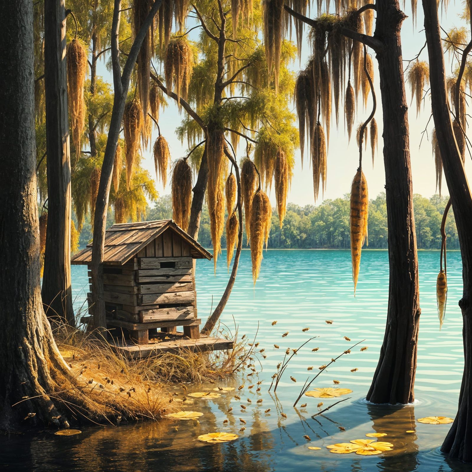 Lake Pan Bees Logo: A Round Transparent Icon of a Florida Ap...