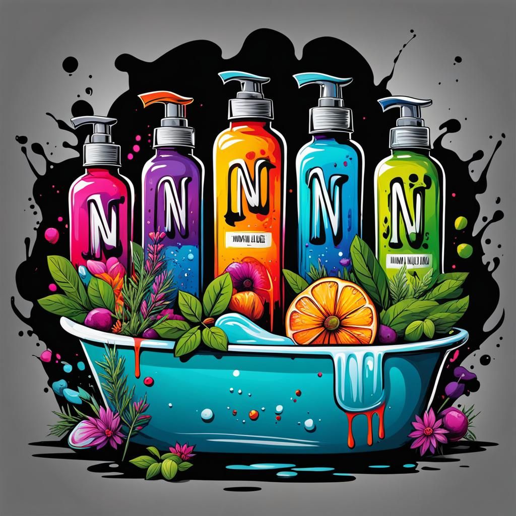 Natural Bath Products Logo in Graffiti Art Style