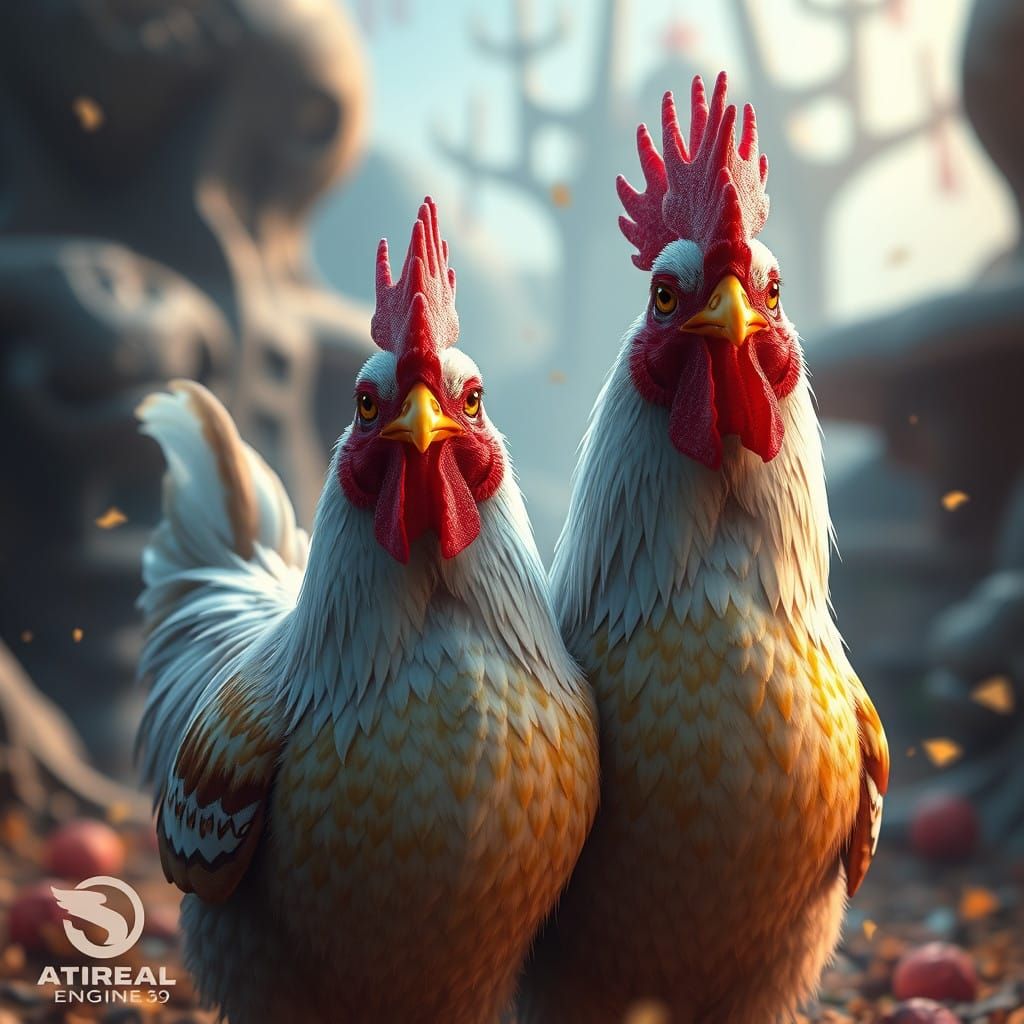 Fantastical Fowl Family in Vibrant Splendor