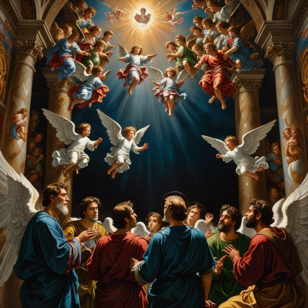Angelic Choir Sings in Sistine Chapel Oil Painting