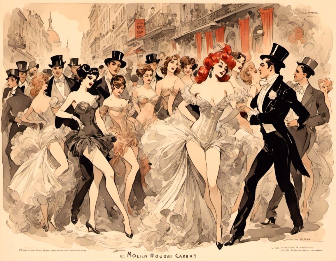 cabaret dancers at the Moulin Rouge