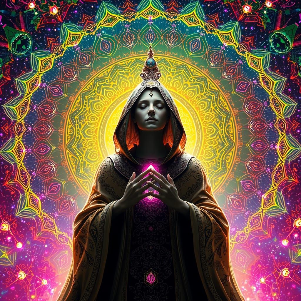 Ethereal Mystic Lost in Cosmic Ecstasy