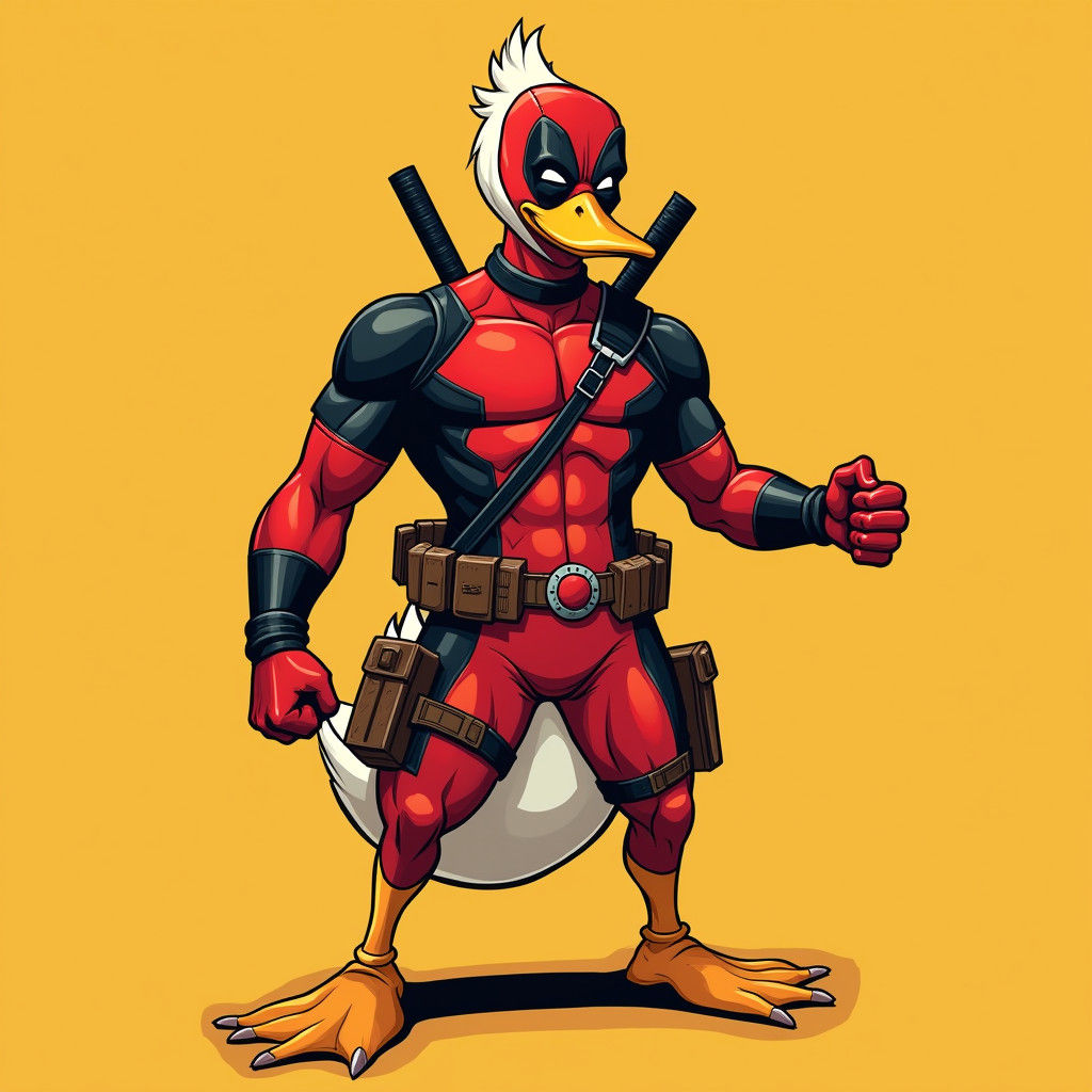 Deadpool Duck: Comic Book Marvel Meets Disney Style