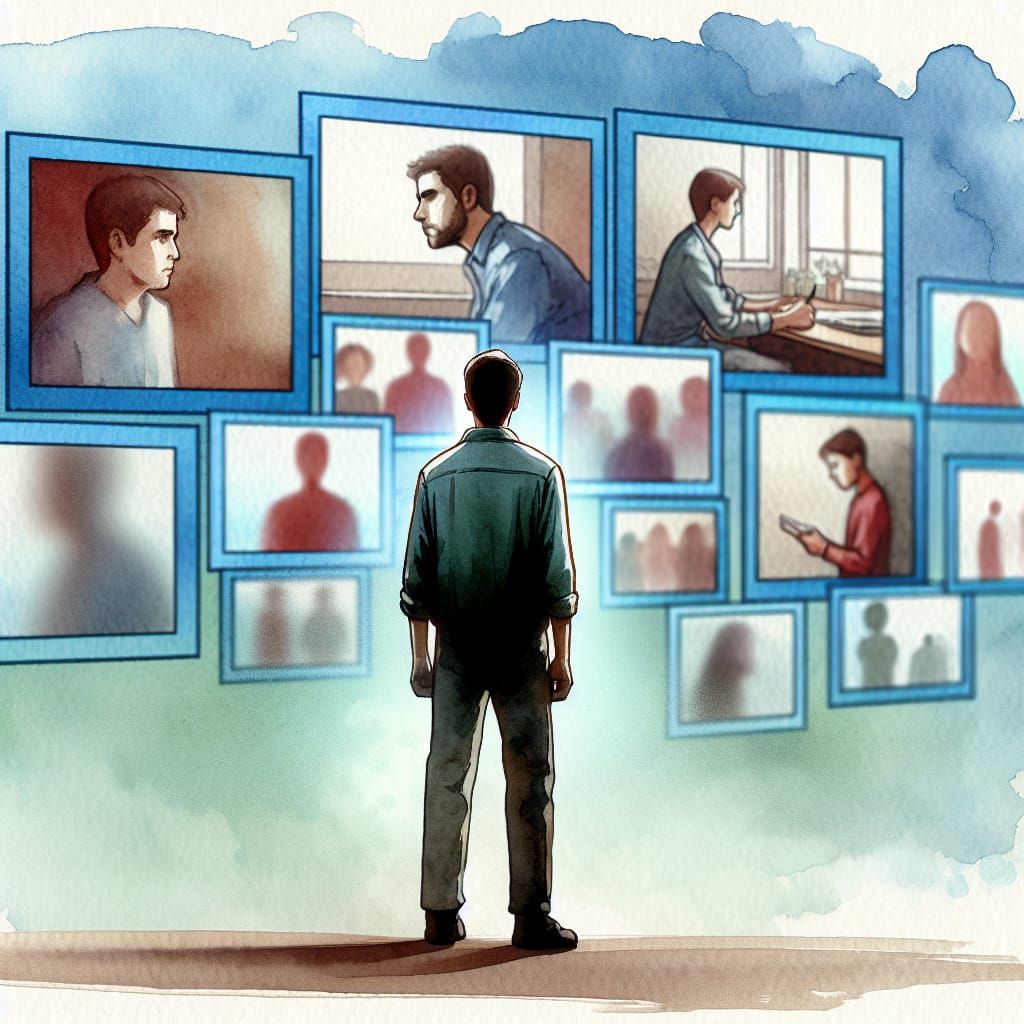 Guilt and Reflection: A Watercolour Painting