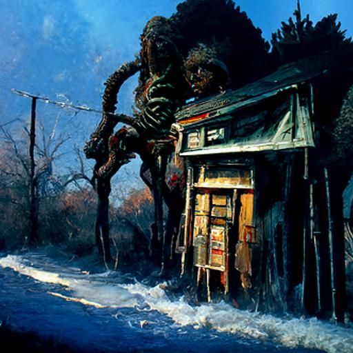 Stranger Things Oil Painting in Gurney Style