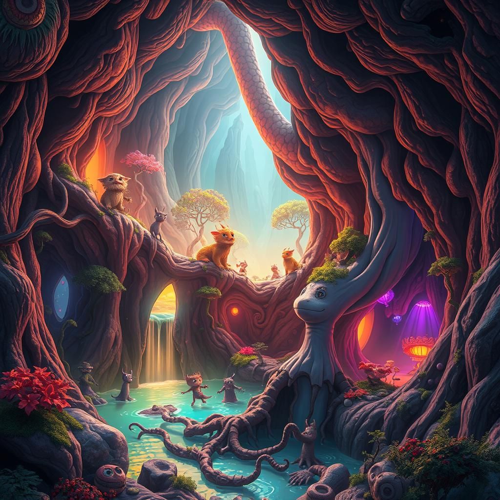 Digestive System: A Whimsical Fantasy World