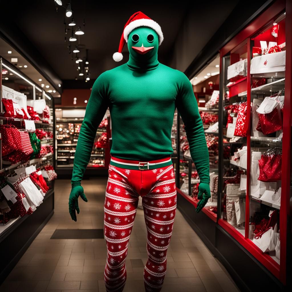 Christmas Mannequin Steals Presents: Dark Horror Scene