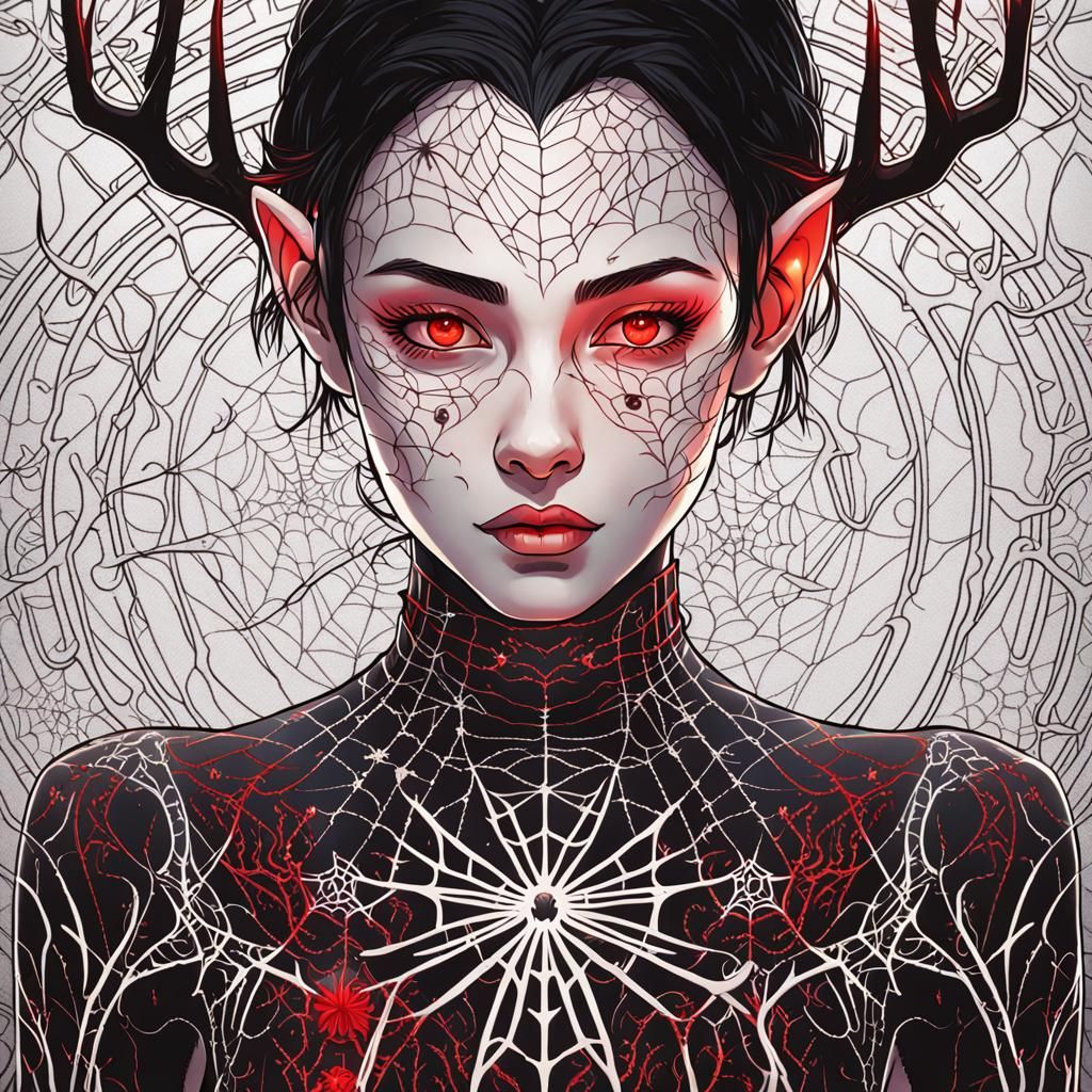 Elf Maiden Portrait with Bioluminescent Mystic Runes