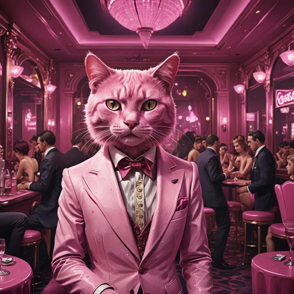 A night in the Pink Puzzy Cat night Club, a Pink themed Fren...