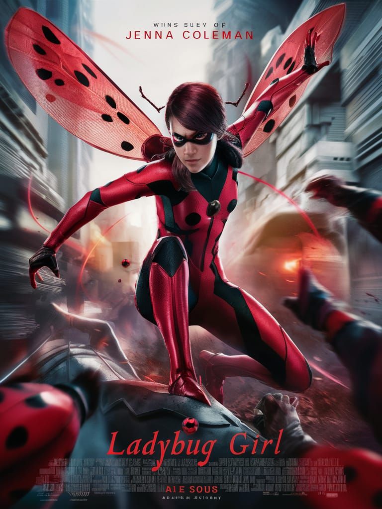 At last a new superheroine as Jenna Coleman stars as Ladybug Girl. Move over Spiderman !