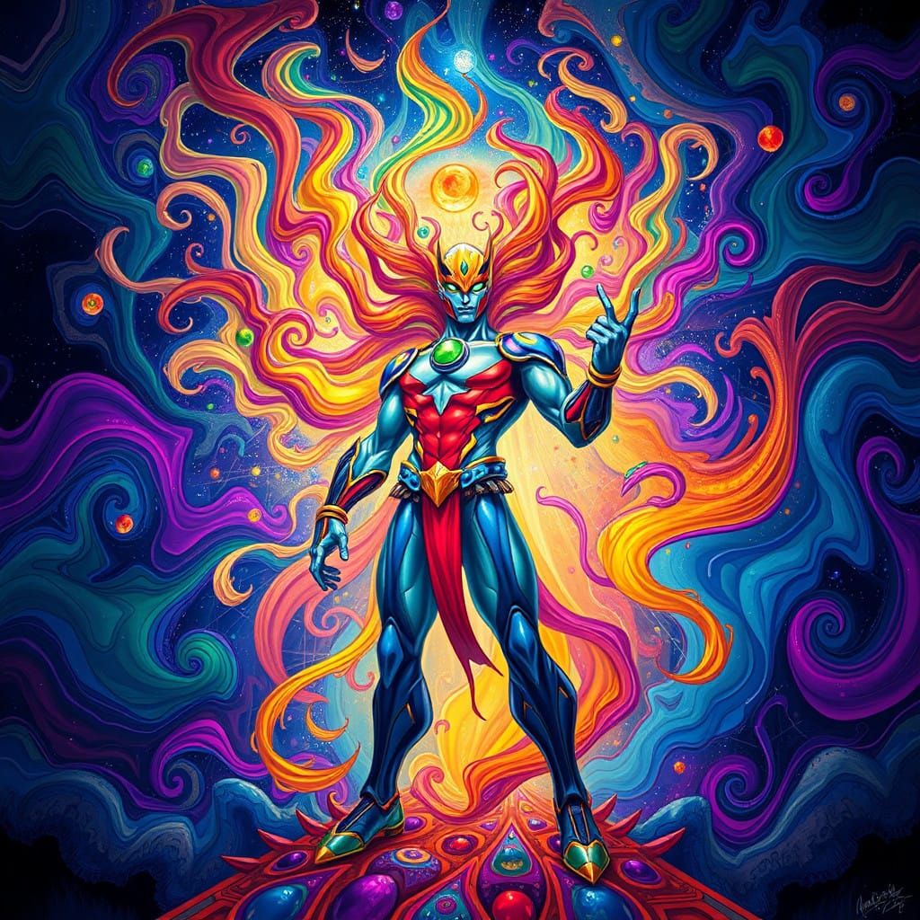 Vibrant Hero in Kaleidoscope of Creativity