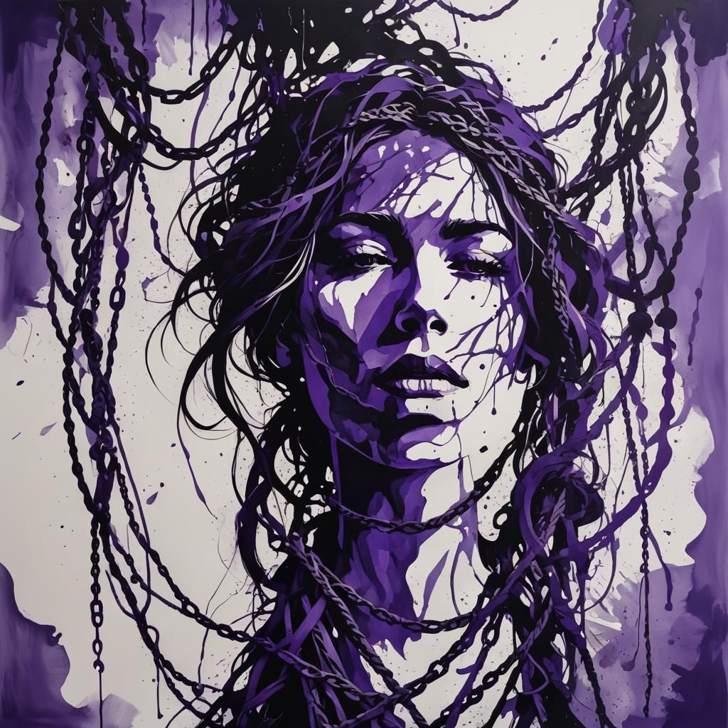 Abstract Portrait: Emotional Depth and Intensity