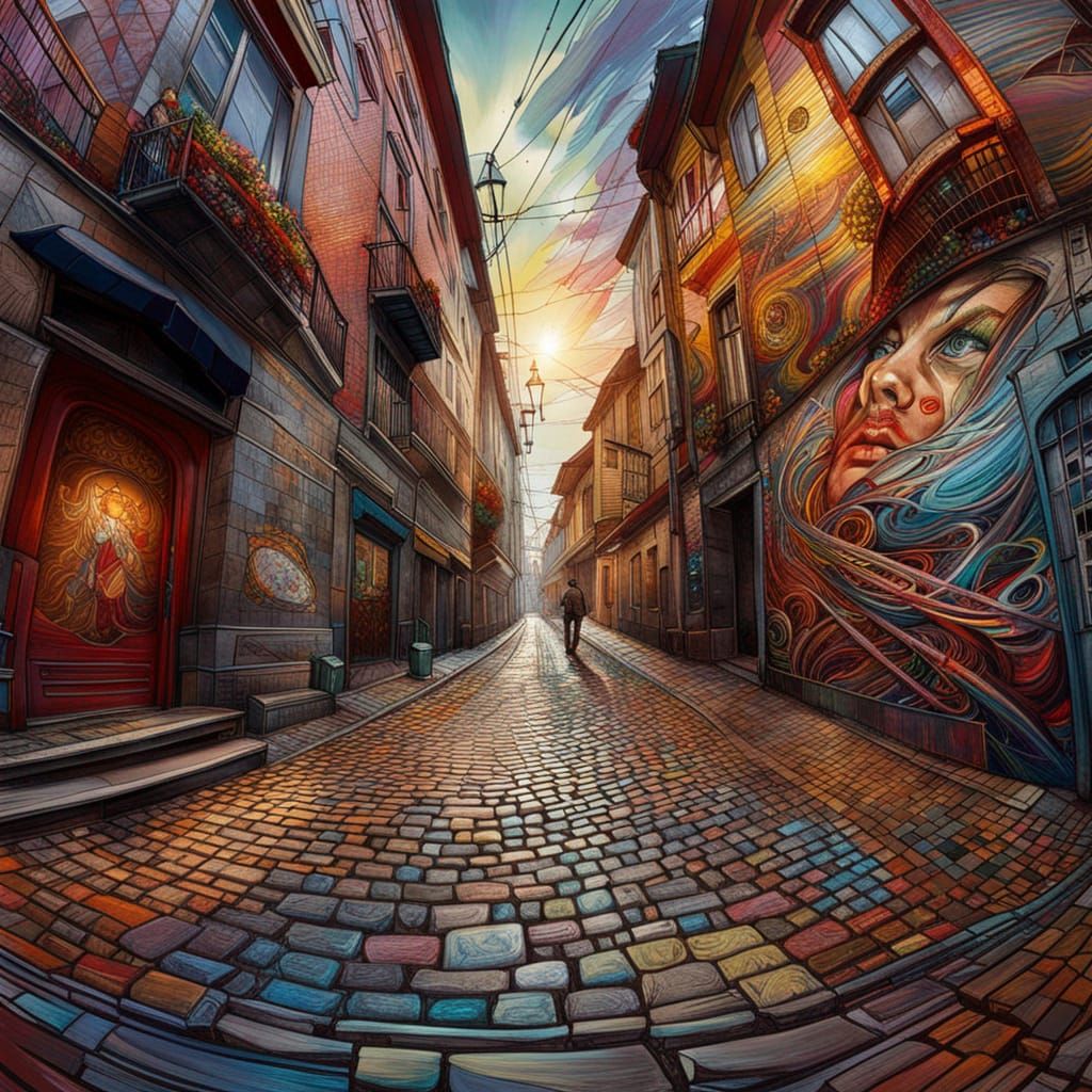 Gravity-Defying Walk on Cobblestone: Hyperdetailed Digital A...