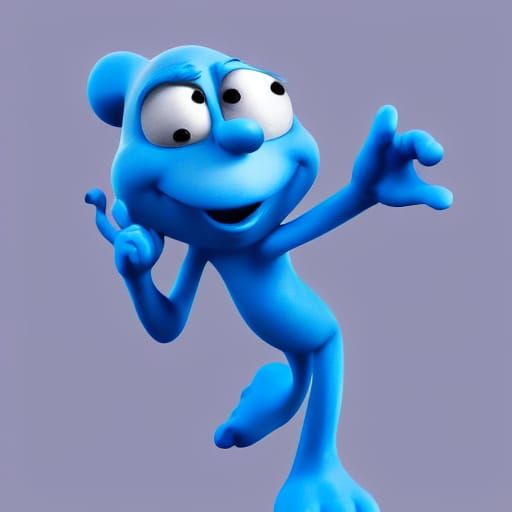 Smurf in 3D Digital Art Style
