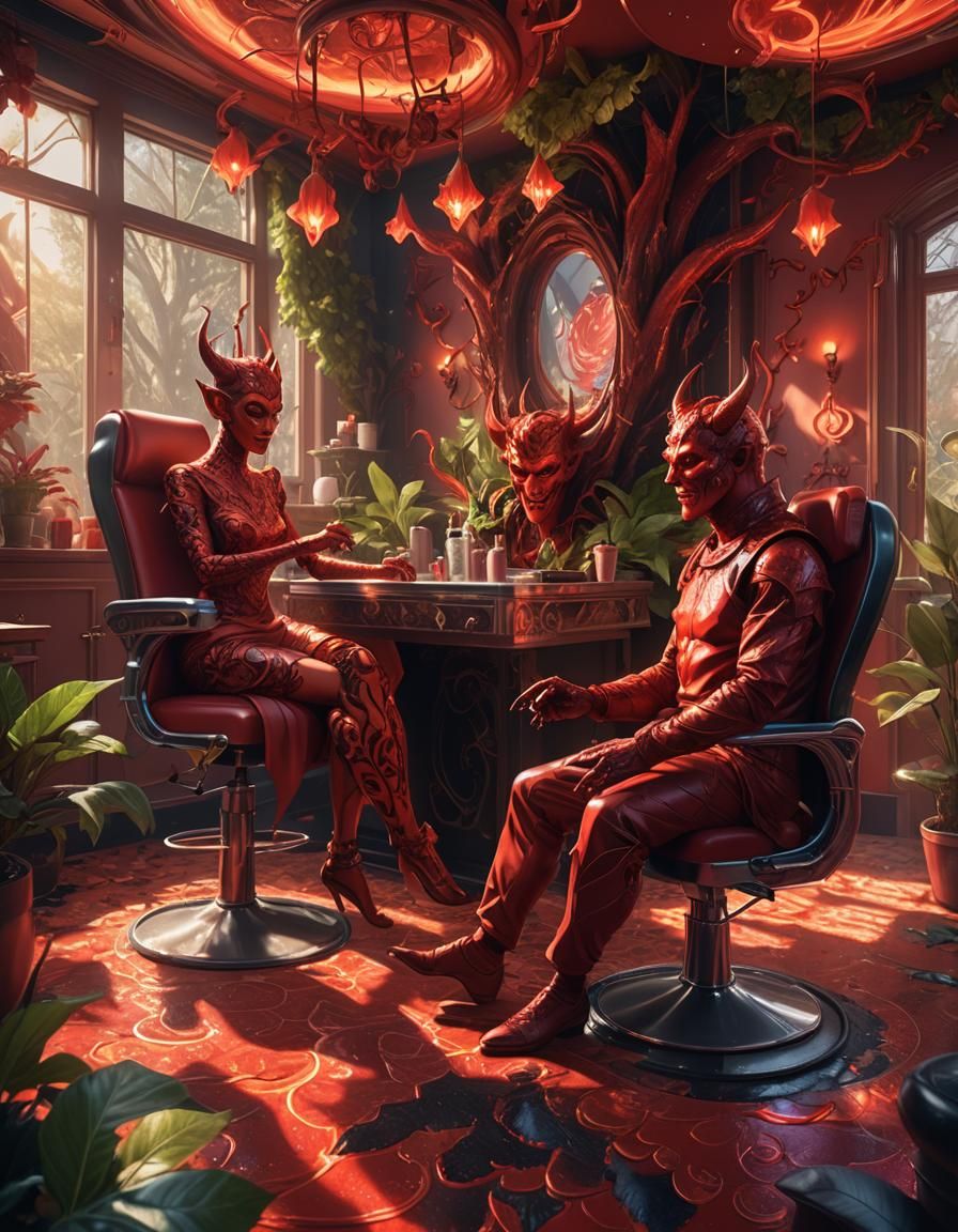 Red Devil Manicure in Unreal Engine 5 Style