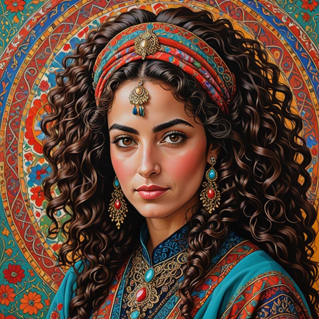 Elegant Middle Eastern Woman in Traditional Attire