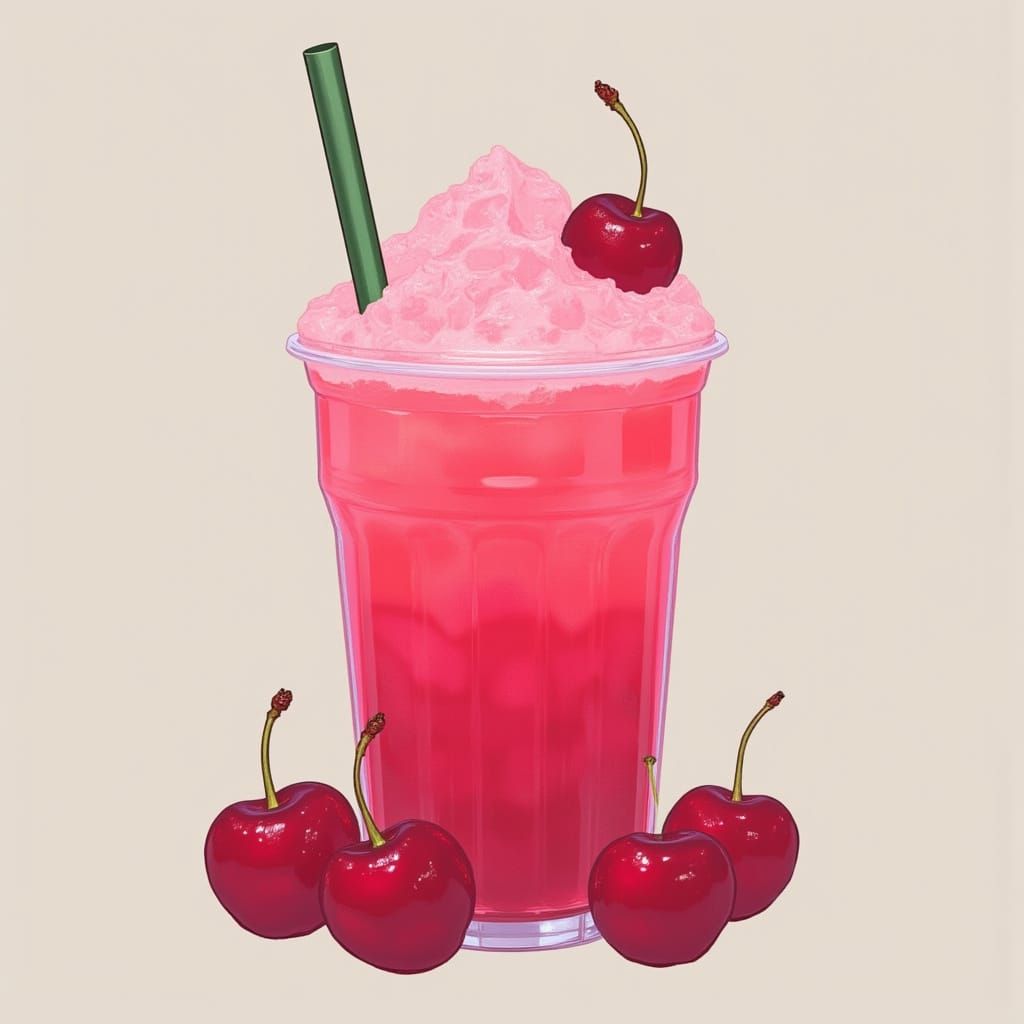 Surreal Cherry Slushie in Neon Colors
