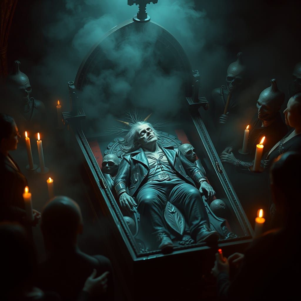 Rockstar in Victorian Coffin, Gothic Psychedelic Tribute