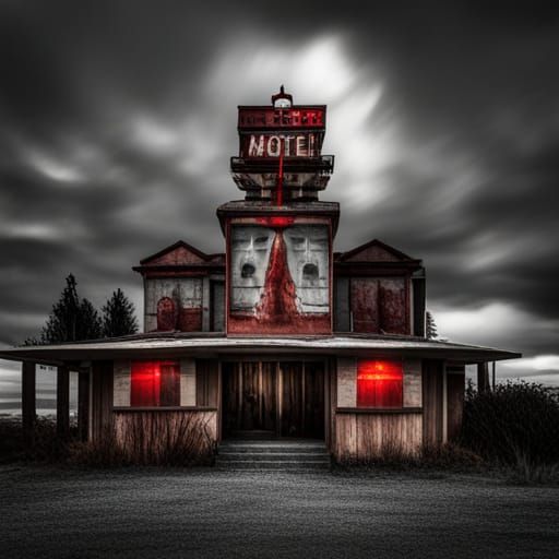 Eerie Creepy Motel Illustration