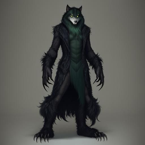 Creepy Green Fur Creature with Webbed Limbs