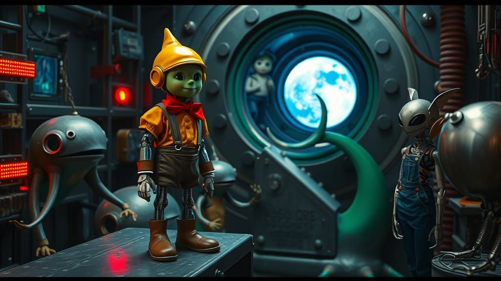 Pinocchio Robot Boy in Sci-Fi Workshop
