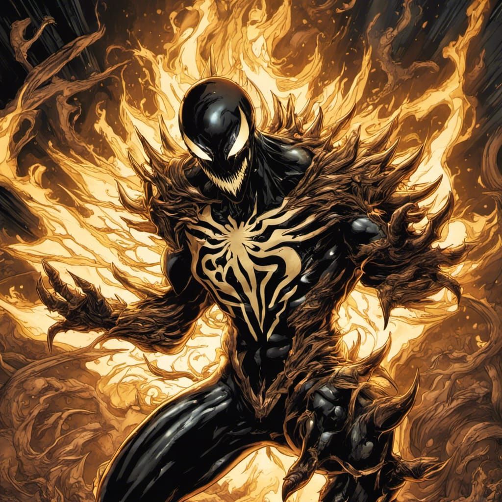 Dark Bronze Symbiote with Golden Sun Markings