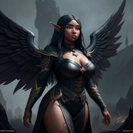 Detailed Angelic Elf in a Fantasy Art Style