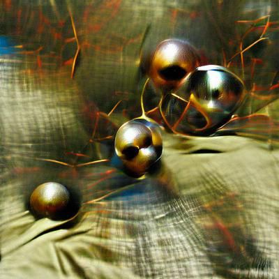 Abstract Chrome Spheres in Modern Composition
