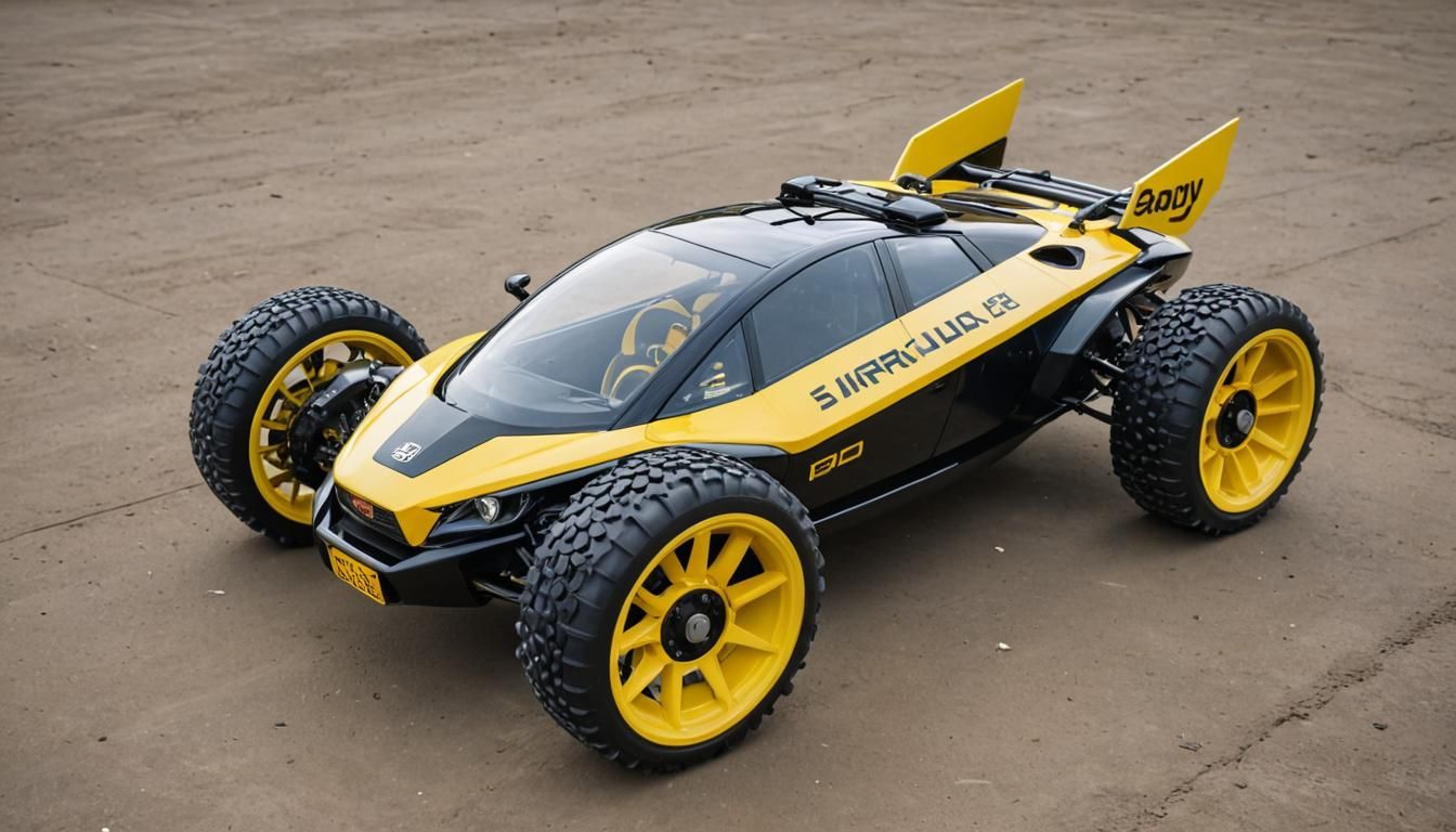 Futuristic Bubble Buggy with Japanese Logos