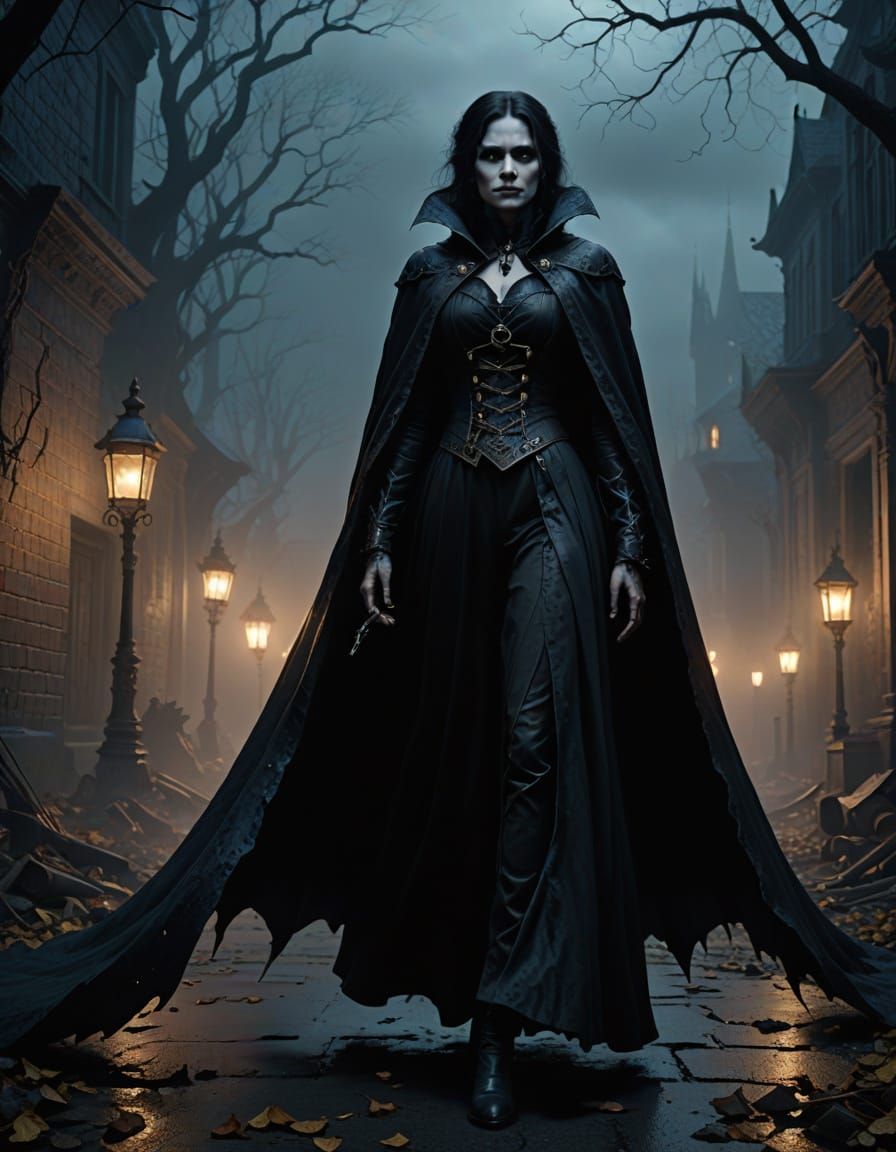 full body jezebel female dark gothic vampire with fangs and ...