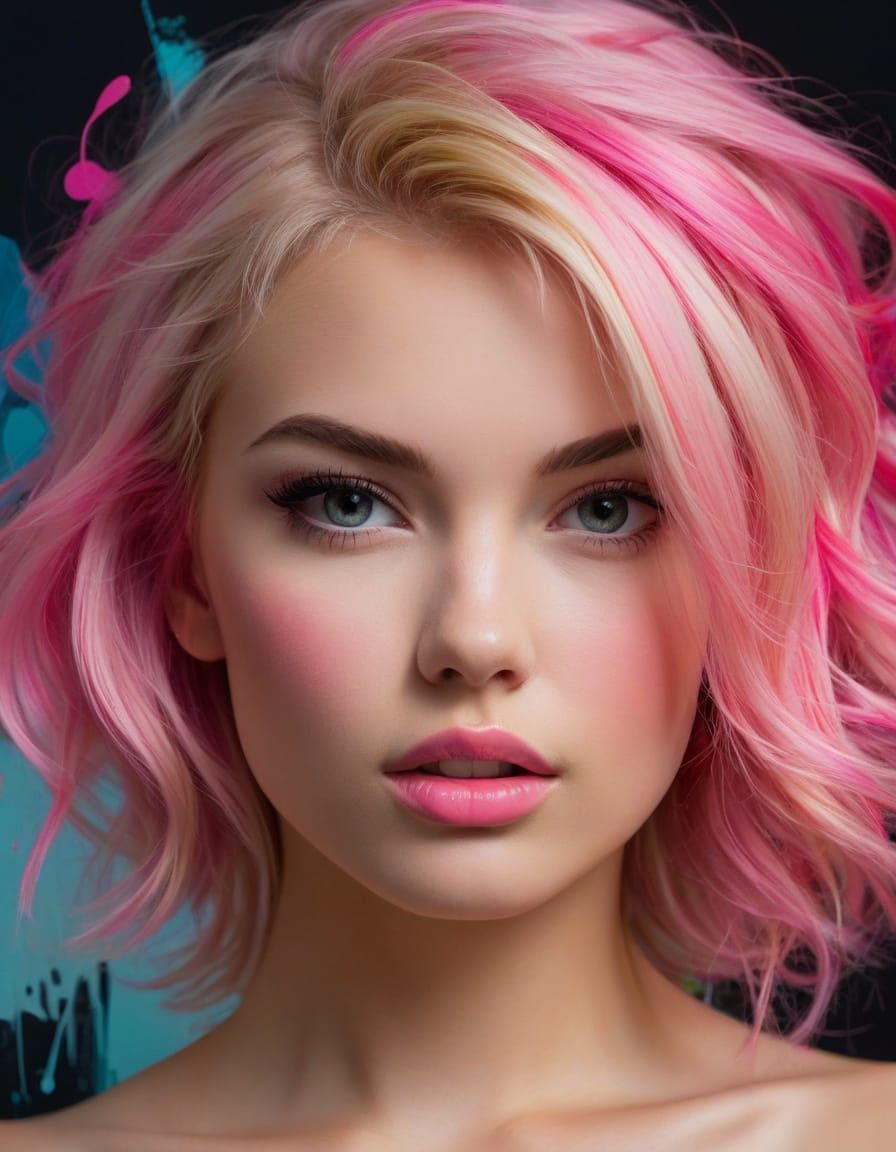 Expressionist Pin-Up Portrait with Bold Brushstrokes