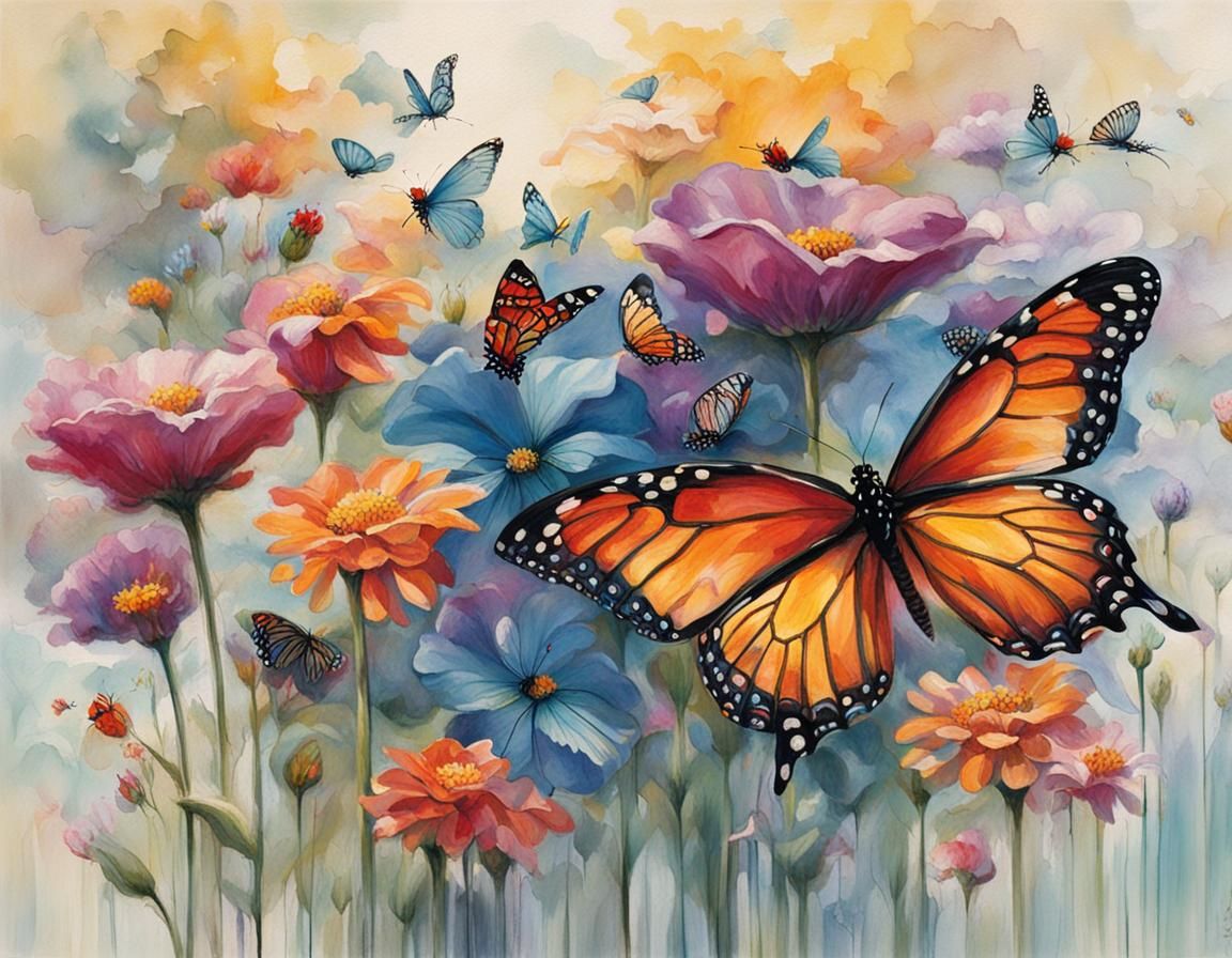 Flowers and Butterflies