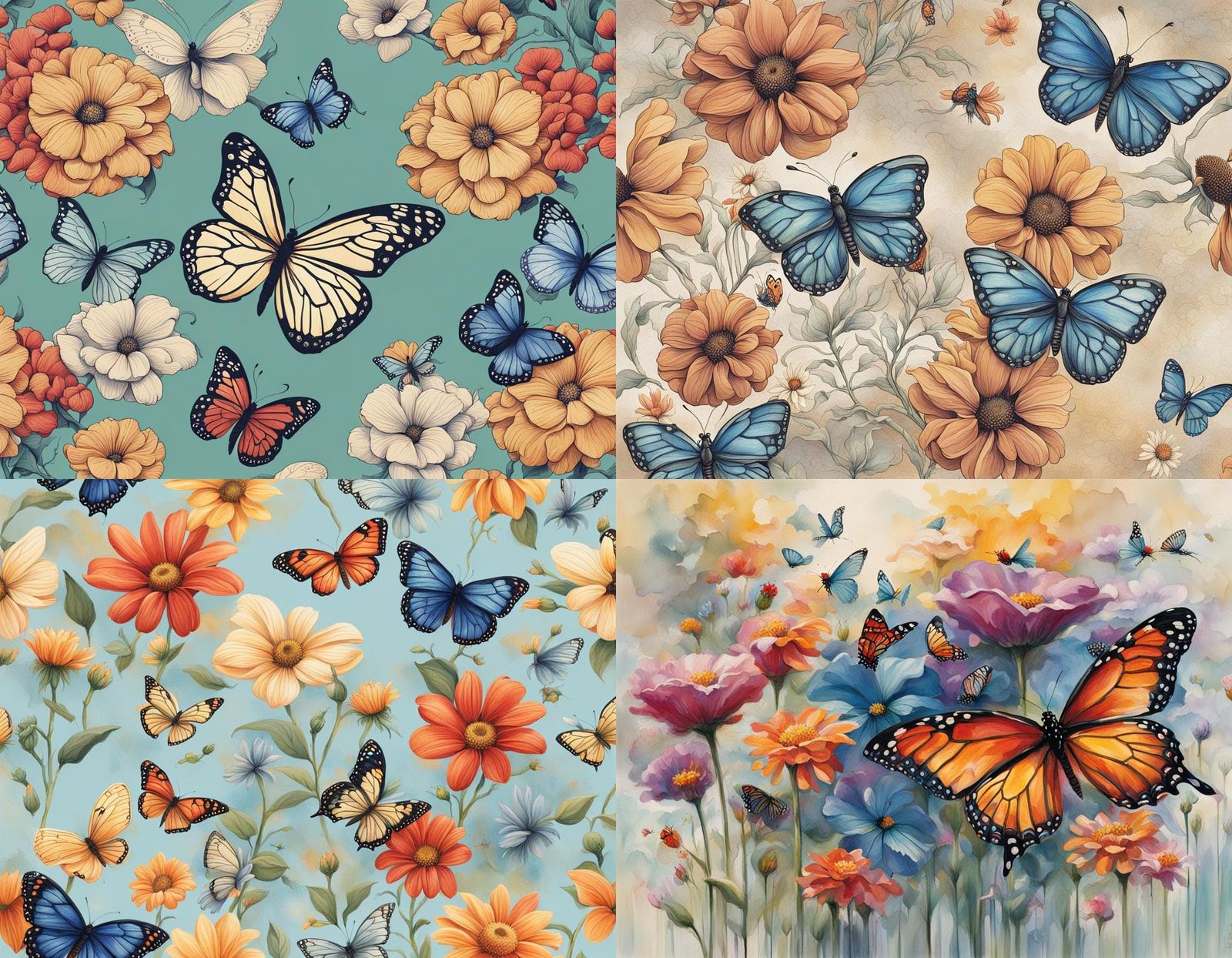 Flowers and Butterflies