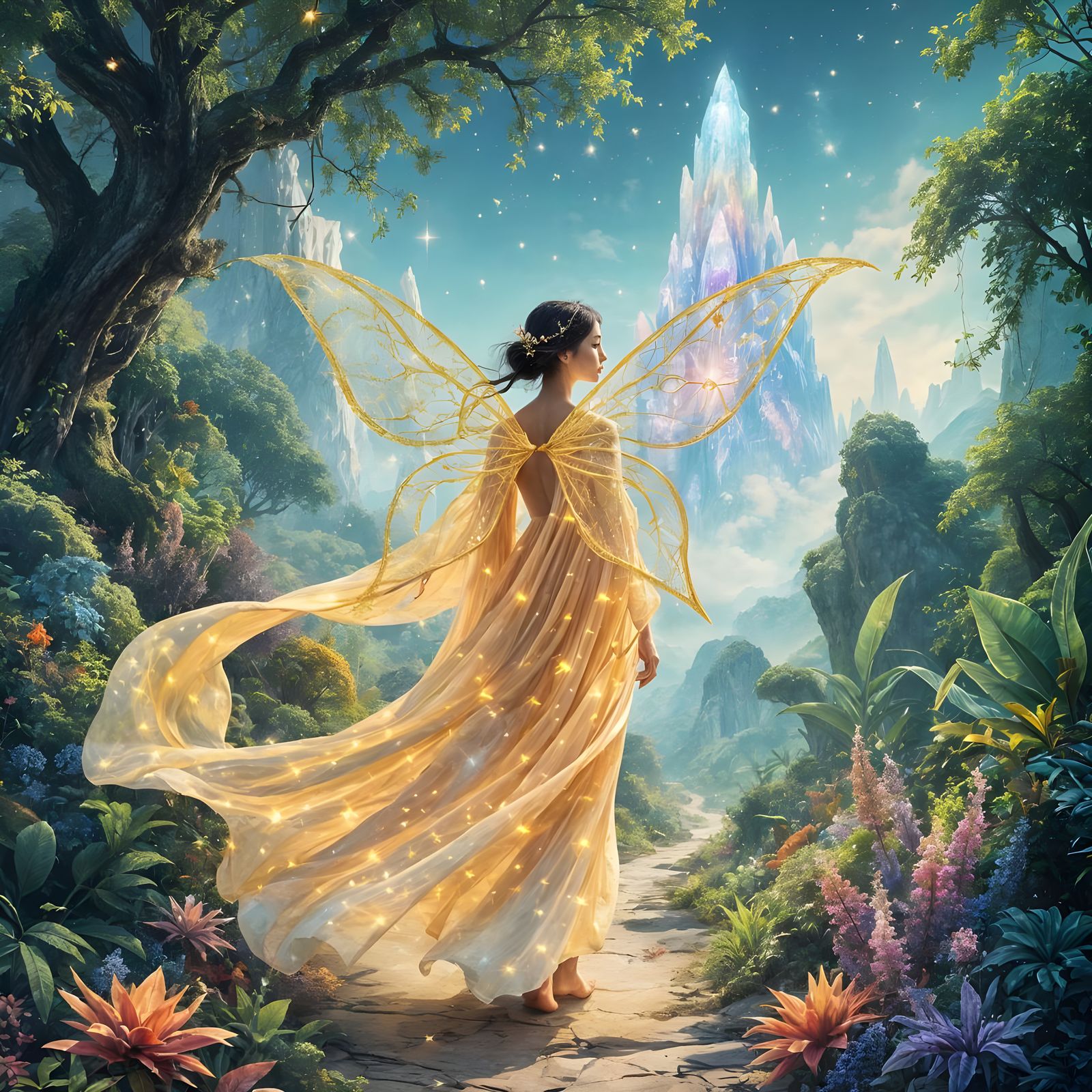 Ethereal Figure in Alien Jungle