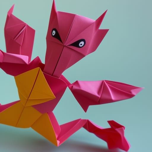 Origami Superhero Papercraft in 8K Resolution