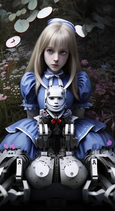 Alice in Wonderland Meets Futuristic Robot in Realistic Port...