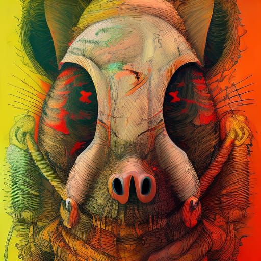 Weasel in Sci-Fi Horror Art Style