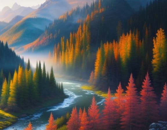 Hyperrealistic Mountain Scene with Jagged Peaks