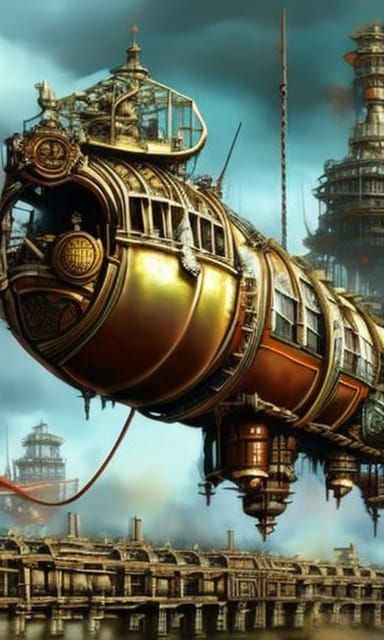 anthropomorphic hamster steampunk airship