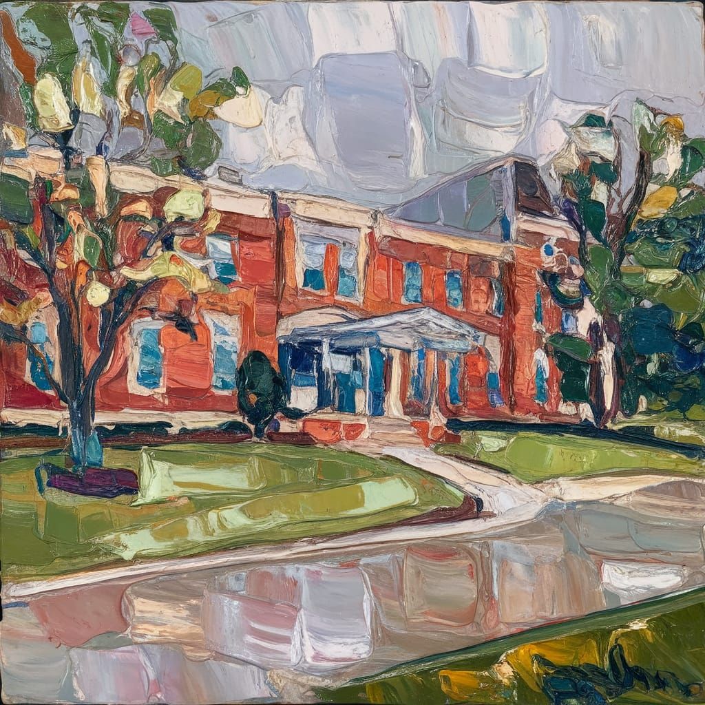 Nursing Home in Neo-Impressionist Expressionist Style