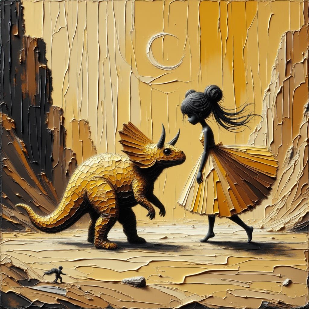 Dinosaur Battle: Protoceratops vs Velociraptor in Desert