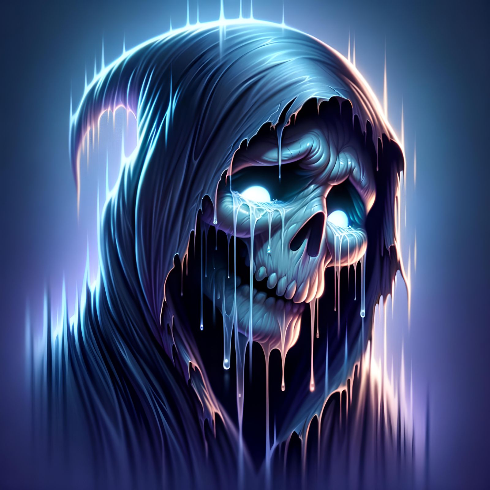 Cartoon Grim Reaper in Sorrowful CGI Rendering
