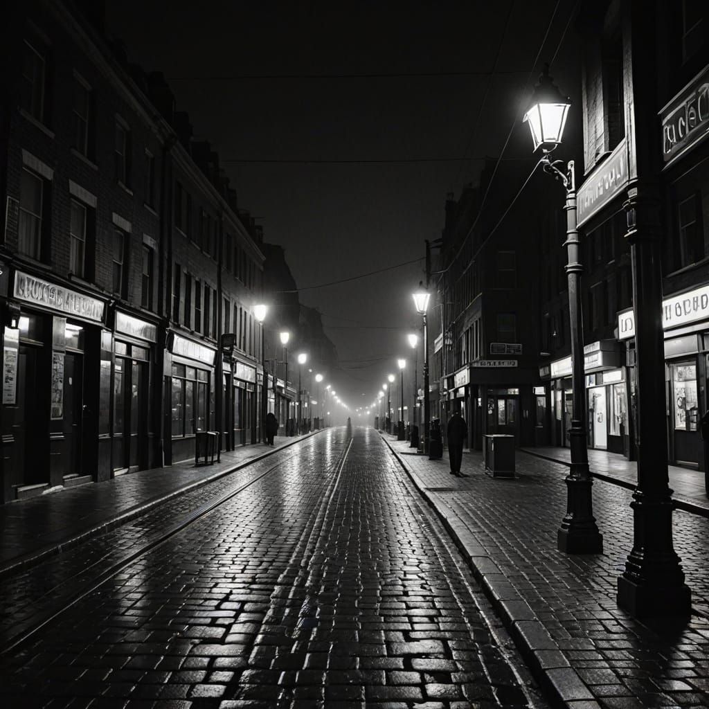 Neon Cityscape at Night: Sound of Silence