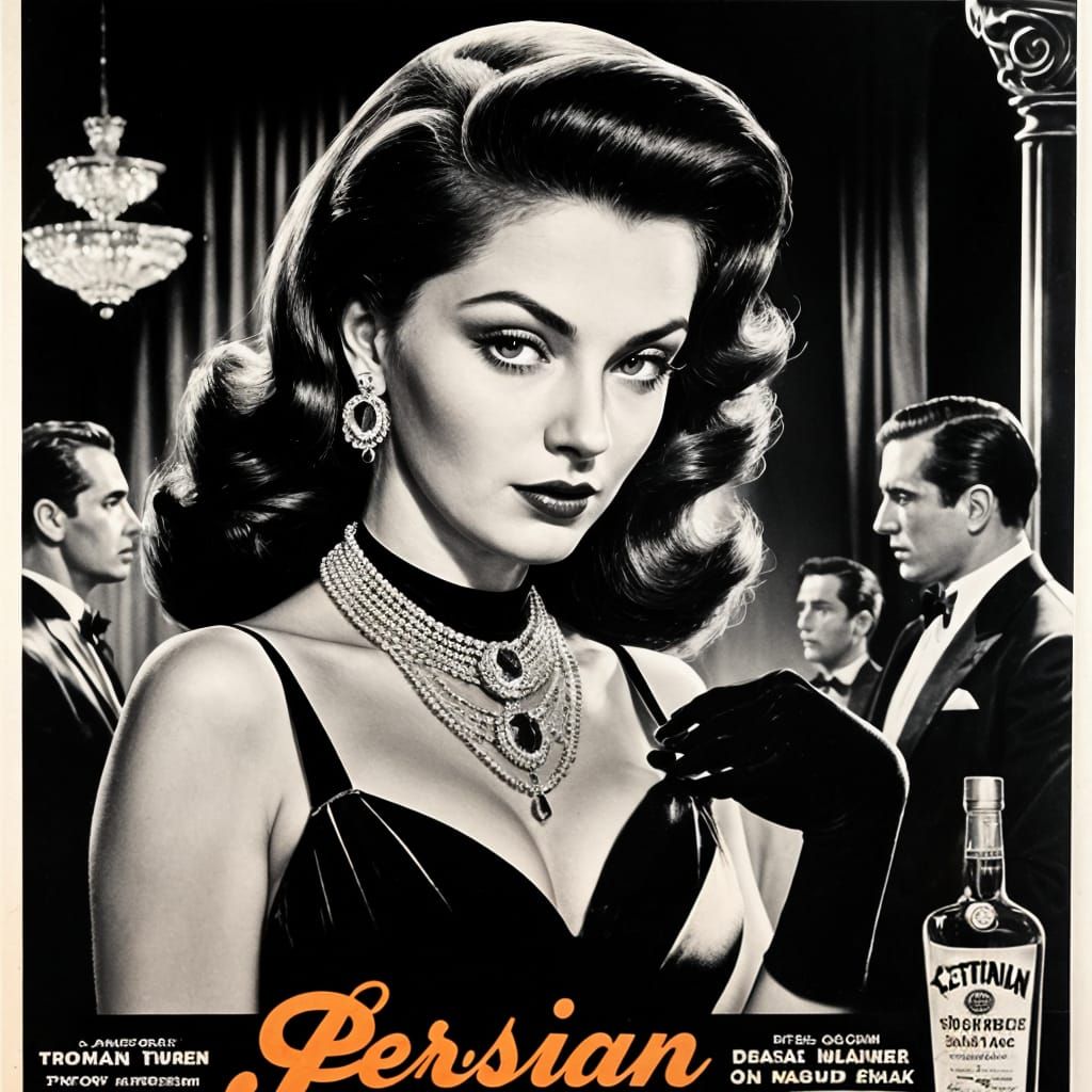 1950s Film Noir Poster: Persian Necklace