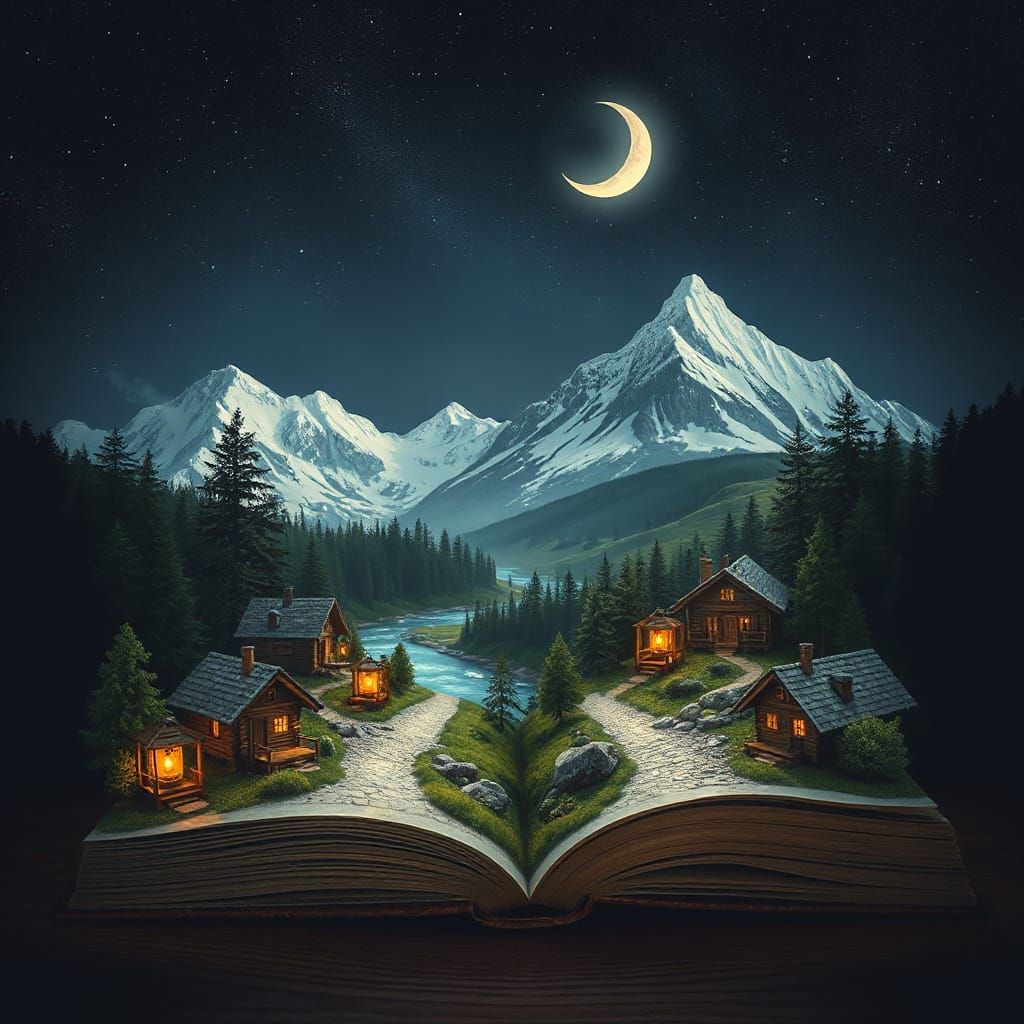 Storybook Opens to Magical Diorama Landscape