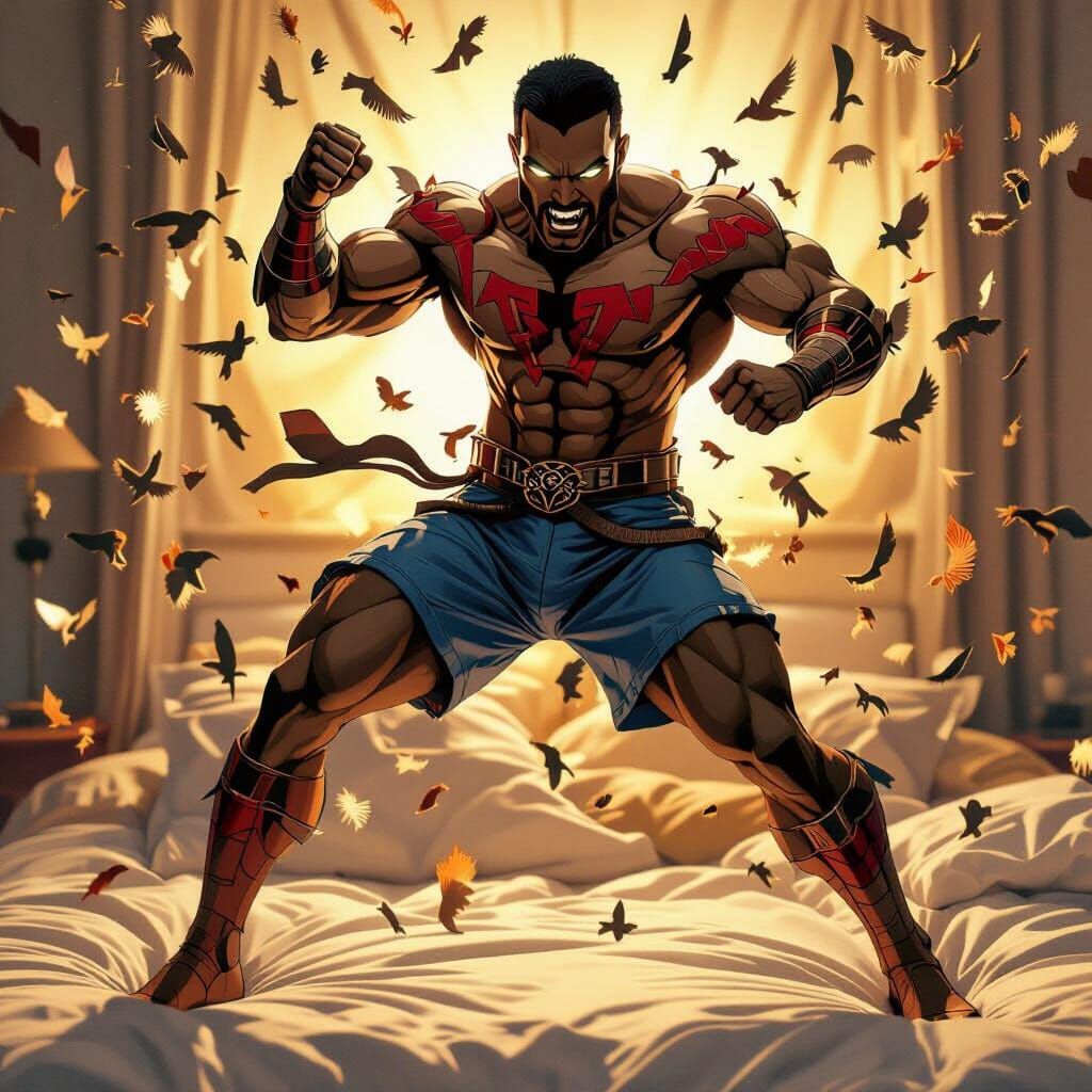 Cozy Bedroom Scene with Soft Warm Lighting