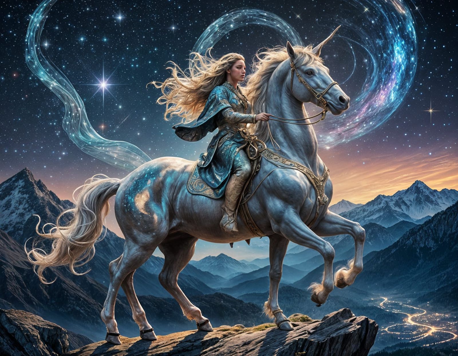 Celestial Centaur Fantasy Art in Pastel Colors