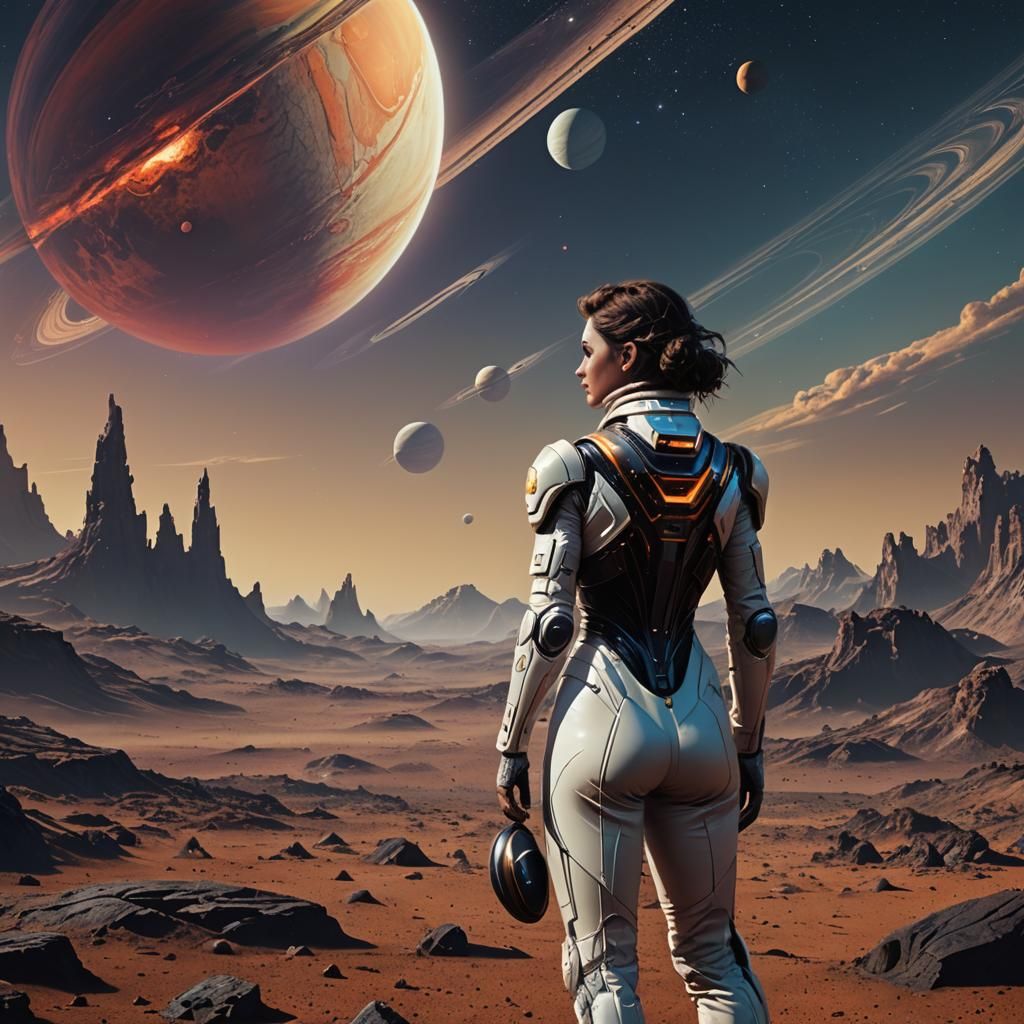 Fantasy Art of a Woman on Alien Planet