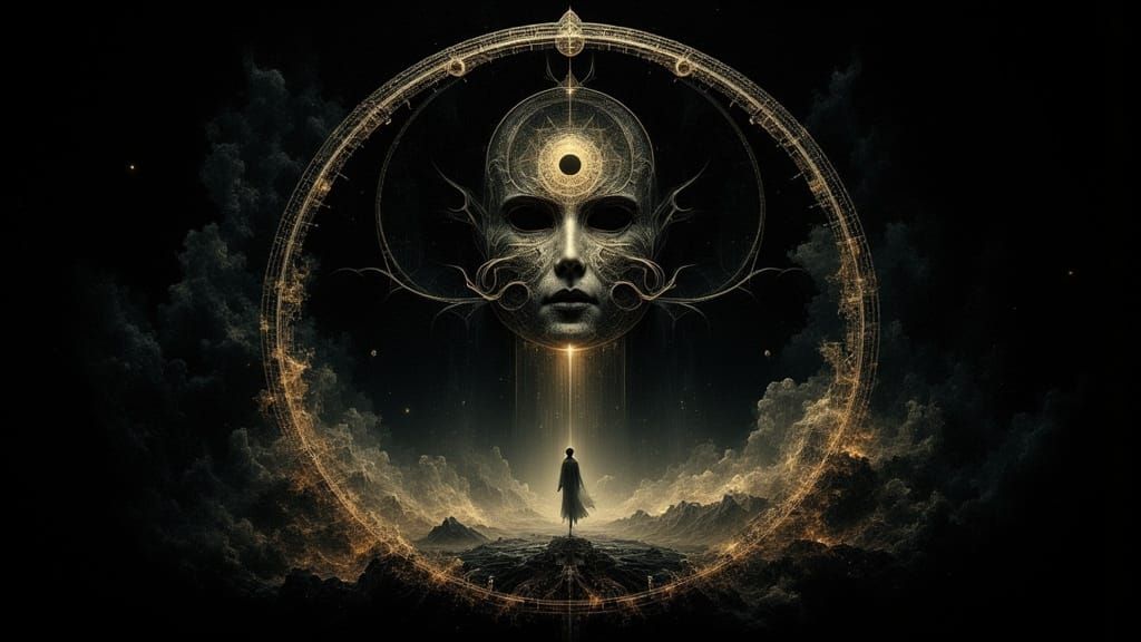 Mystical Kabbalistic Veils of Existence in Deep Darkness